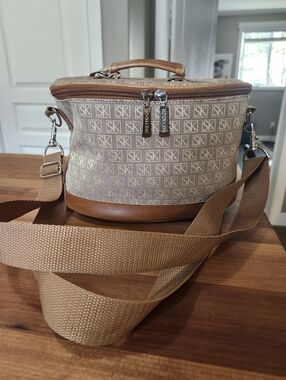 Signature Monogrammed Train Case/ Cosmetic Case in Brown